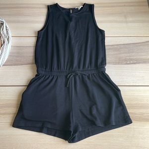 Black Loft Outlet Lounge Cinch Waist Romper